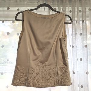 Badgely Mischka Bateau Neckline Silk Embroidered Top